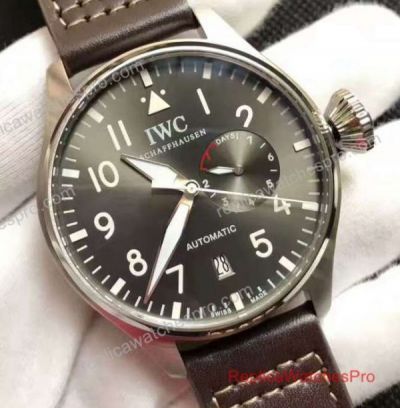 IWC Big Pilot Replica Watch Spitfire Stainless Steel Grey Dial 46mm Power Reserve